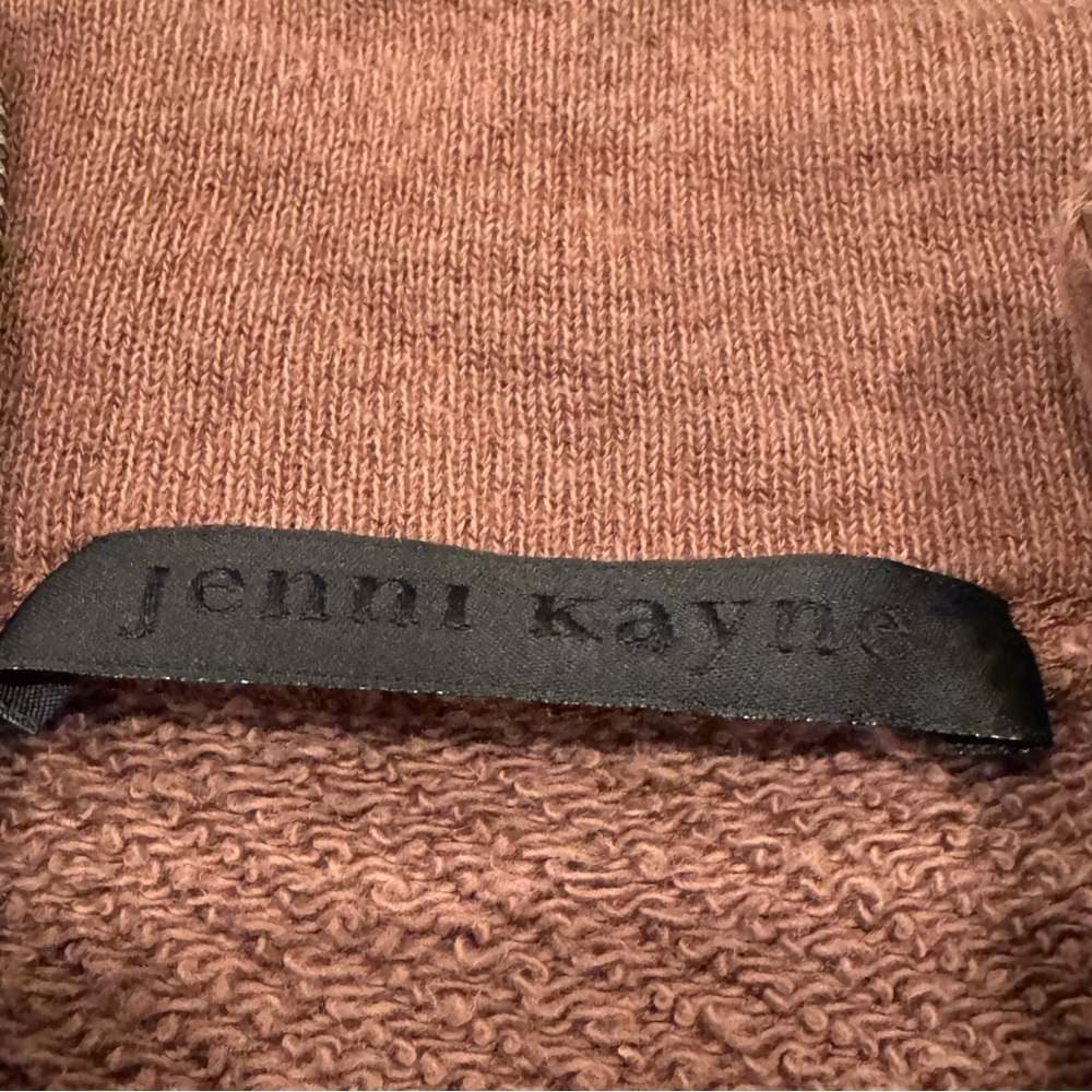 Jenni Kayne Half Zip Sweatshirt In Cinnamon Brown Size Large Cotton Viscose - Picture 8 of 11